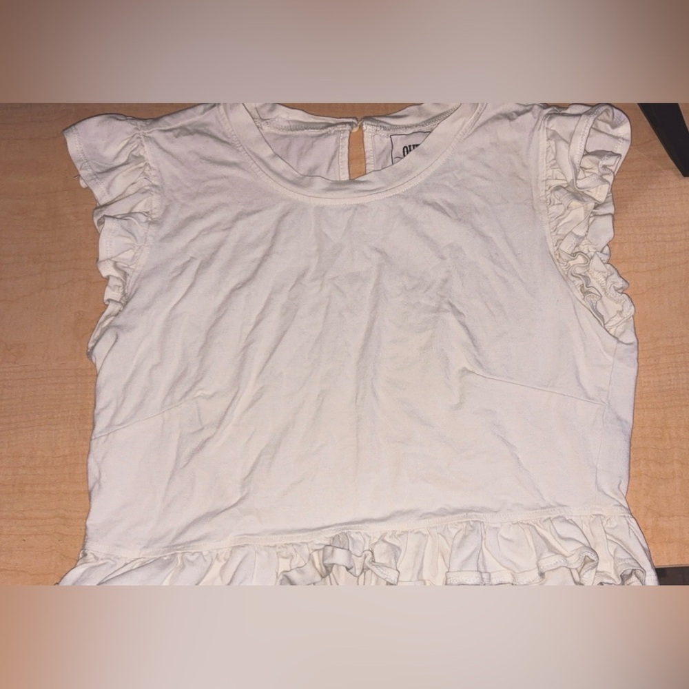 Elegant Cream Ruffle Sleeve Blouse